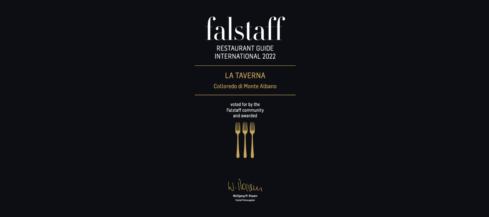 La Taverna tra i migliori ristoranti secondo la guida Falstaff 2022 Image